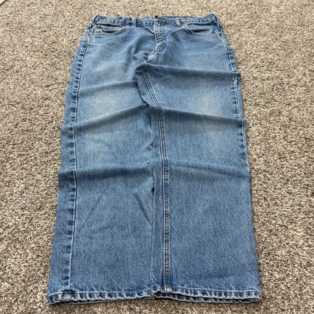 Y2K Carhartt B18-DST Straight Leg Jeans Blue‎ Denim Workwear Mens 36x30